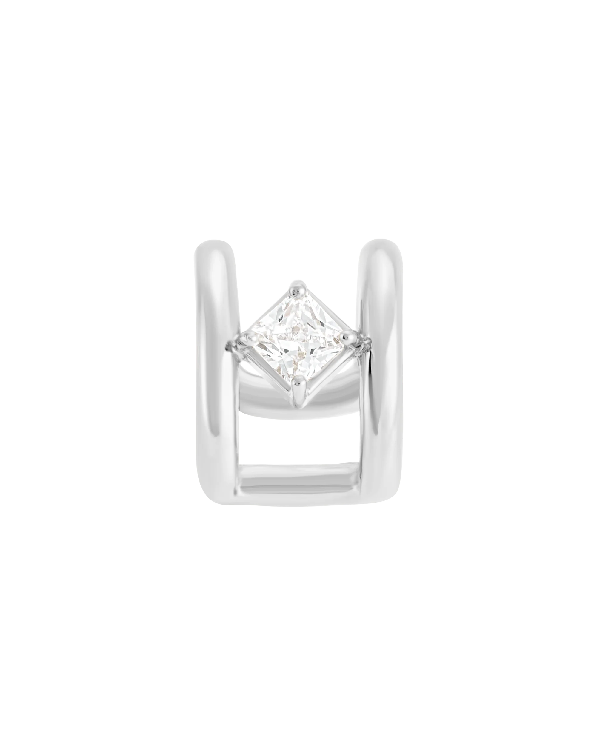 Axis Cuff Earrings - Silver - Image 3