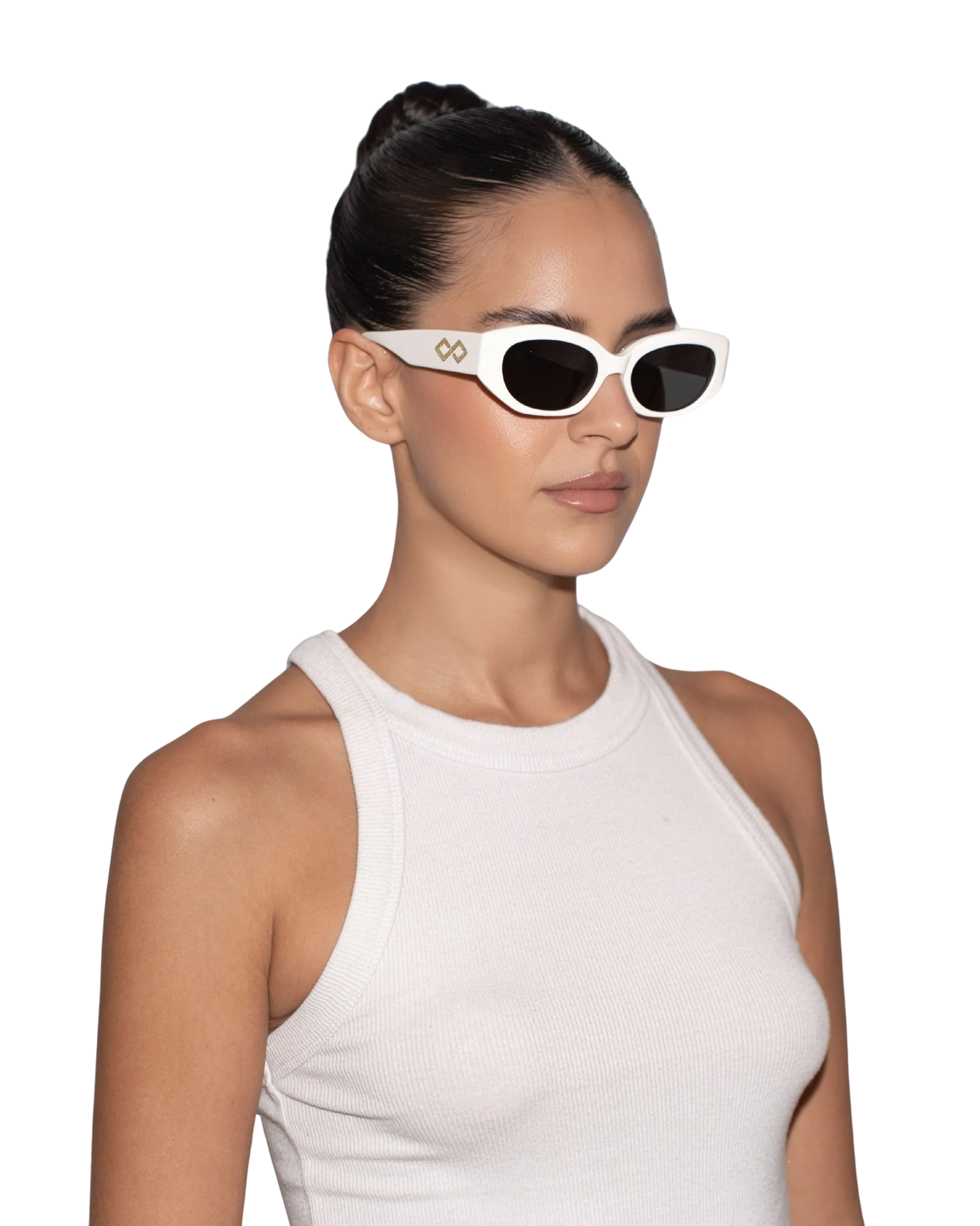 Blair - Cream on Black Sunglasses - Image 4