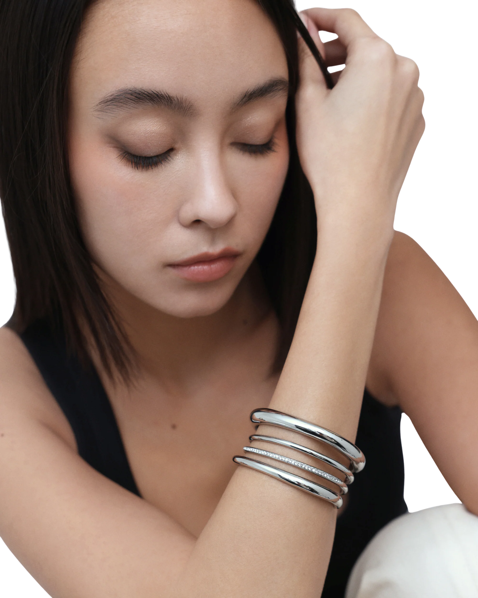 Halo Bangle - Silver - Image 2