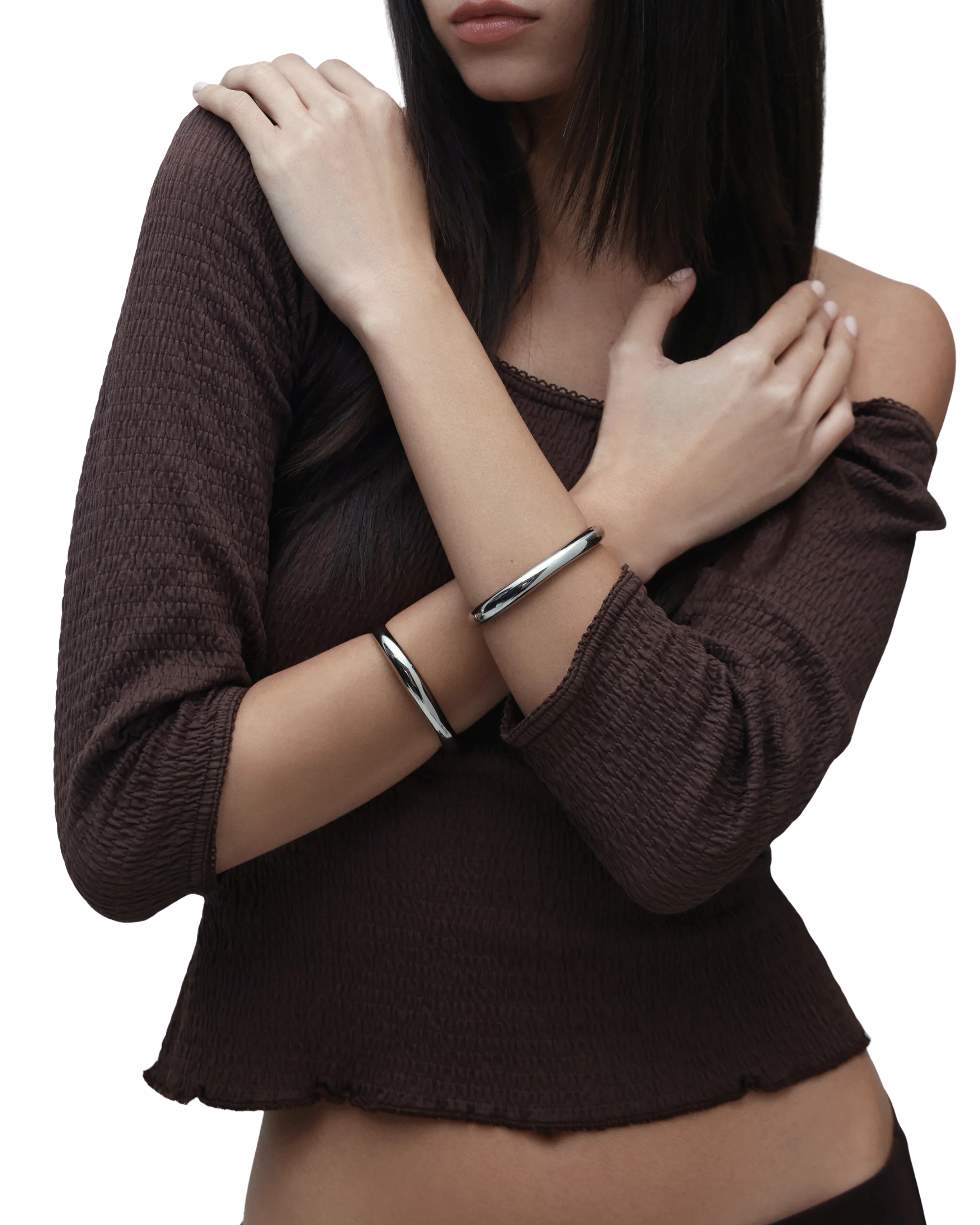 Halo Bangle (Single) - Silver - Image 2