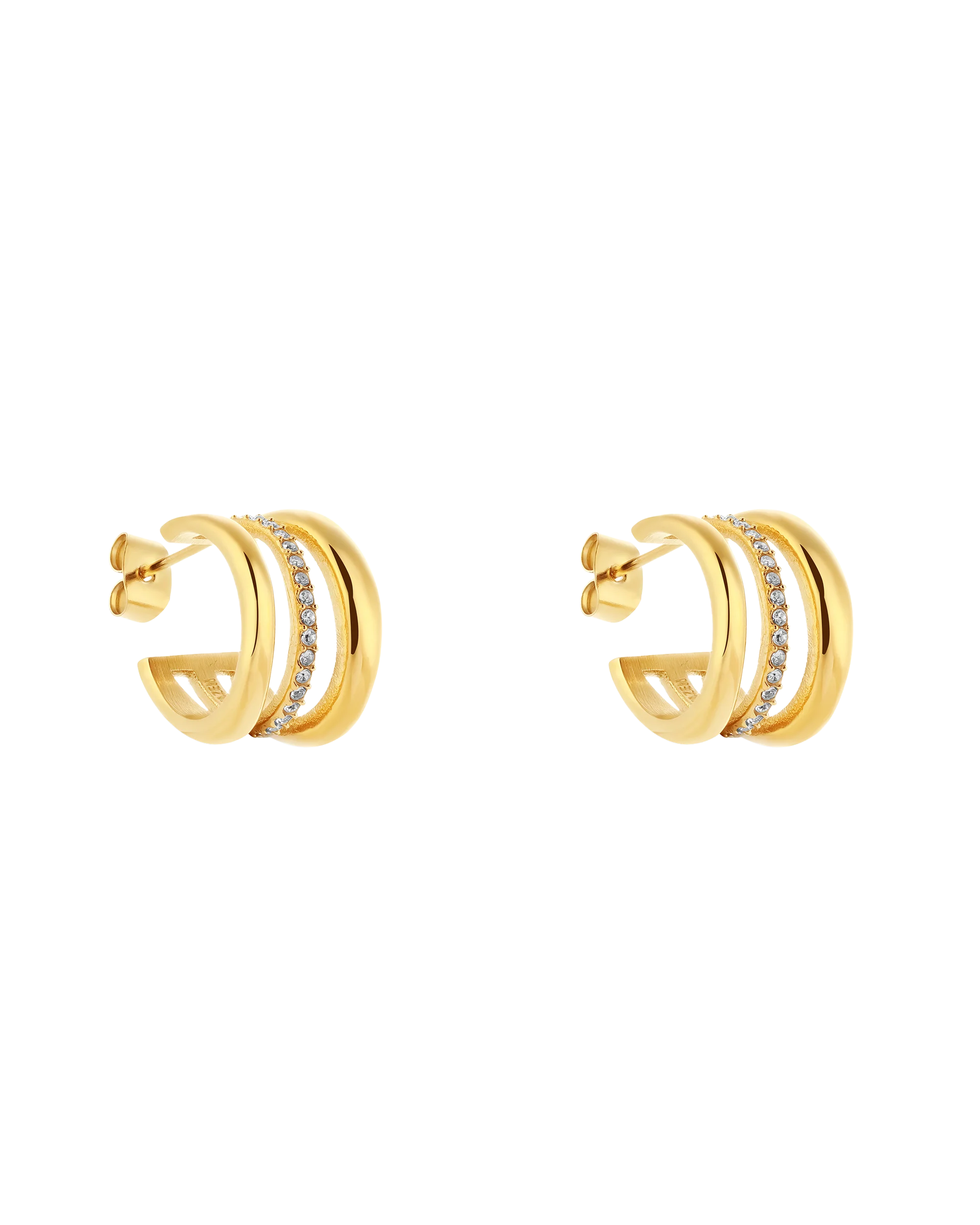 Halo Earrings - Gold - Image 3