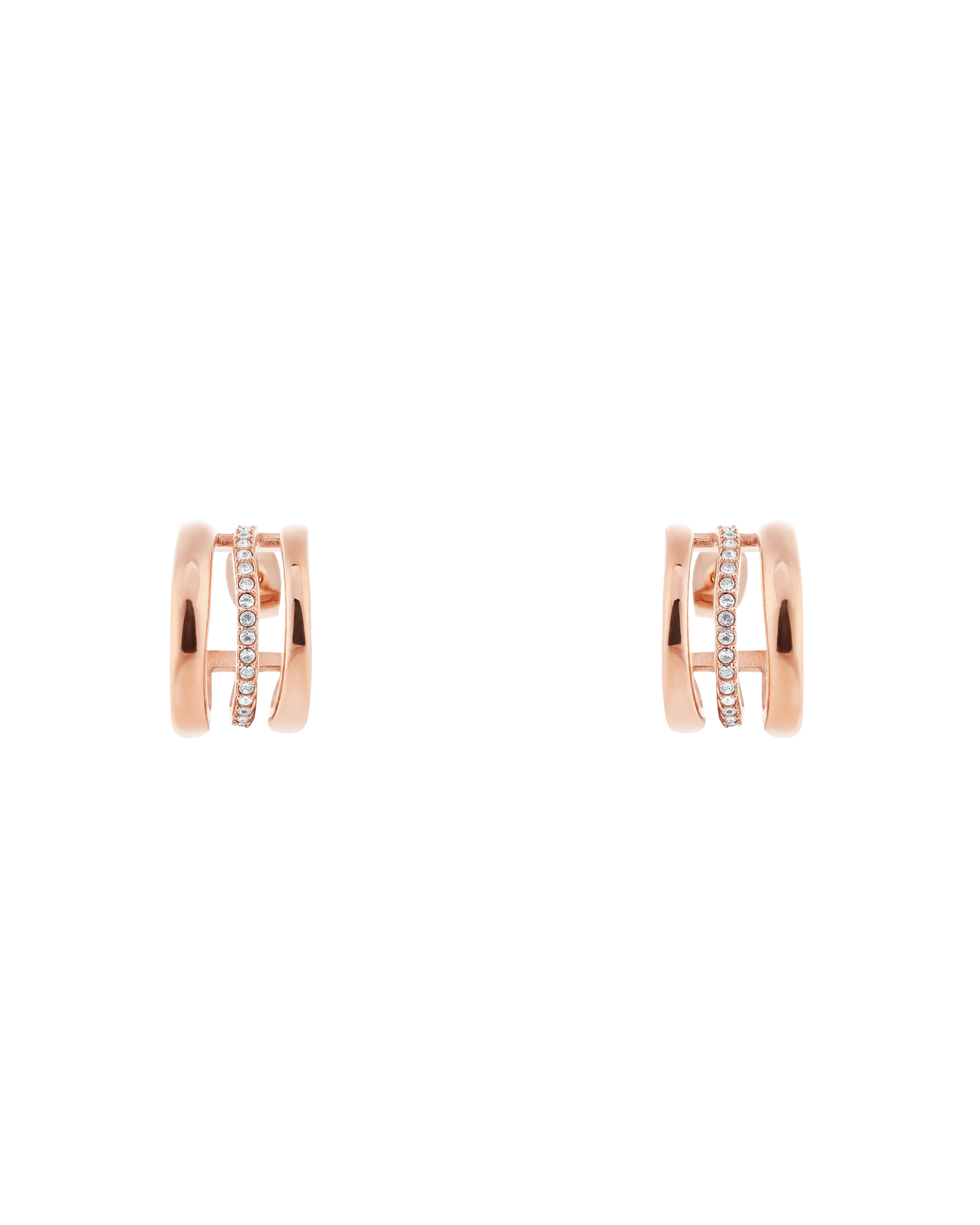 Halo Earrings - Rose Gold
