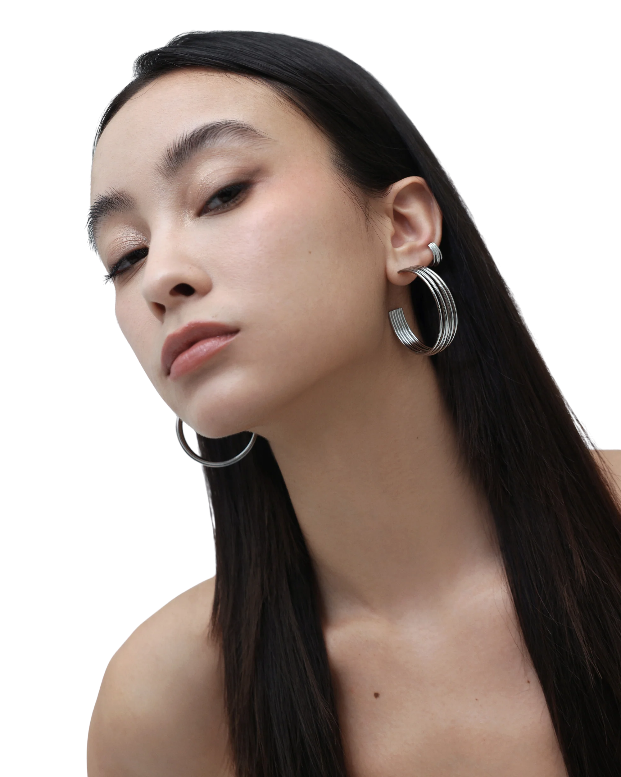 Muse Hoop (L) Earrings - Silver - Image 2