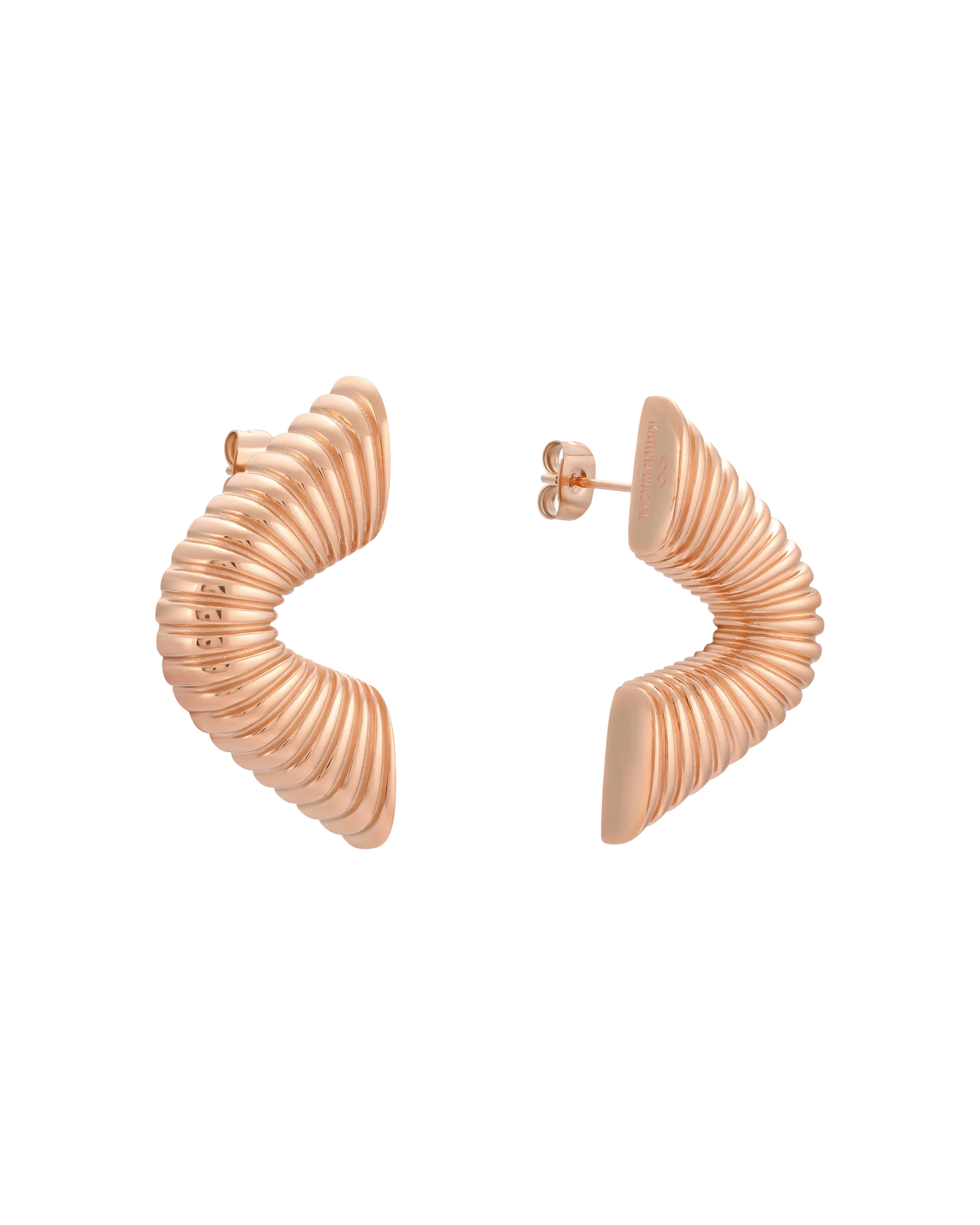 Ripple Earrings - Rose Gold