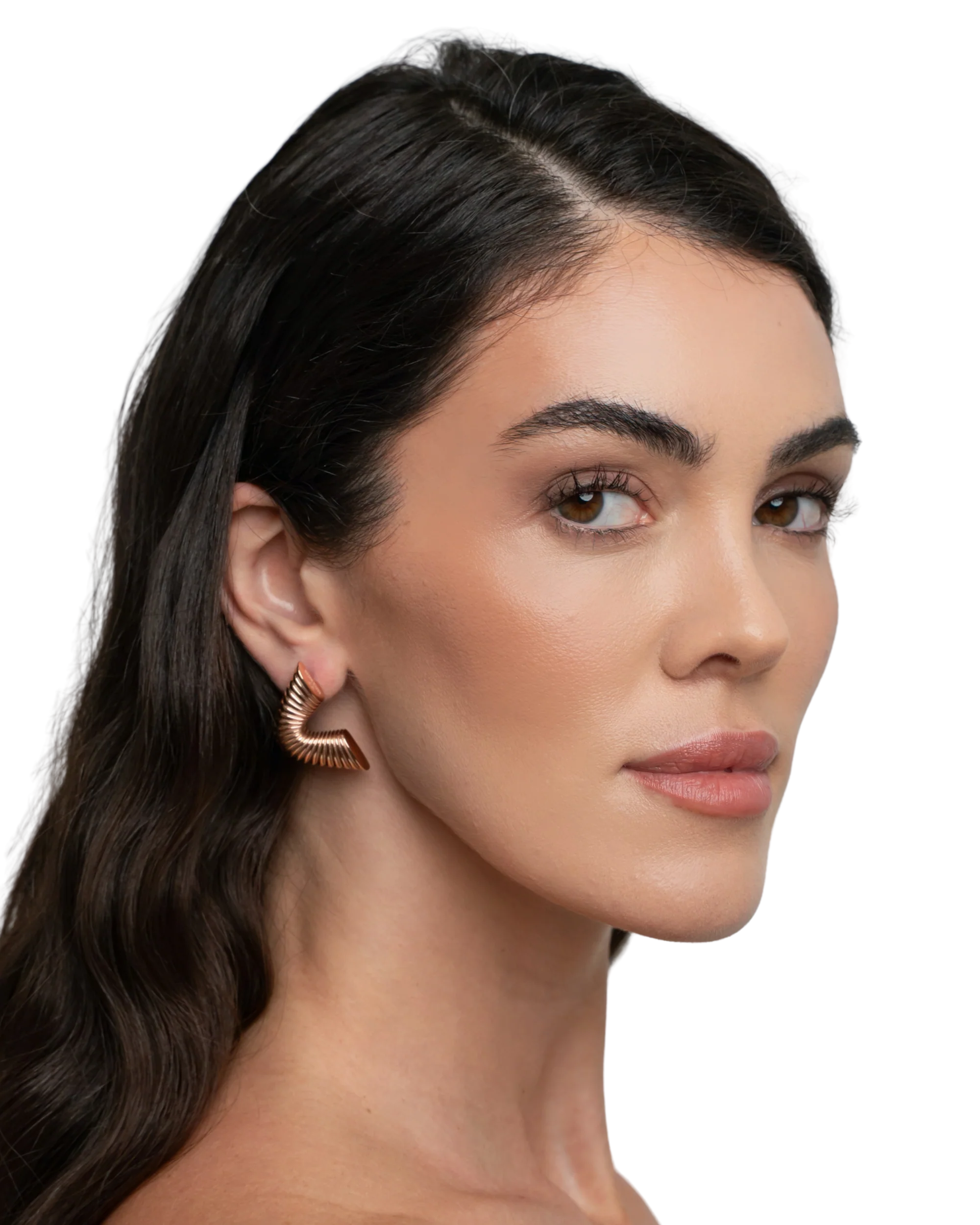 Ripple Earrings - Rose Gold - Image 2