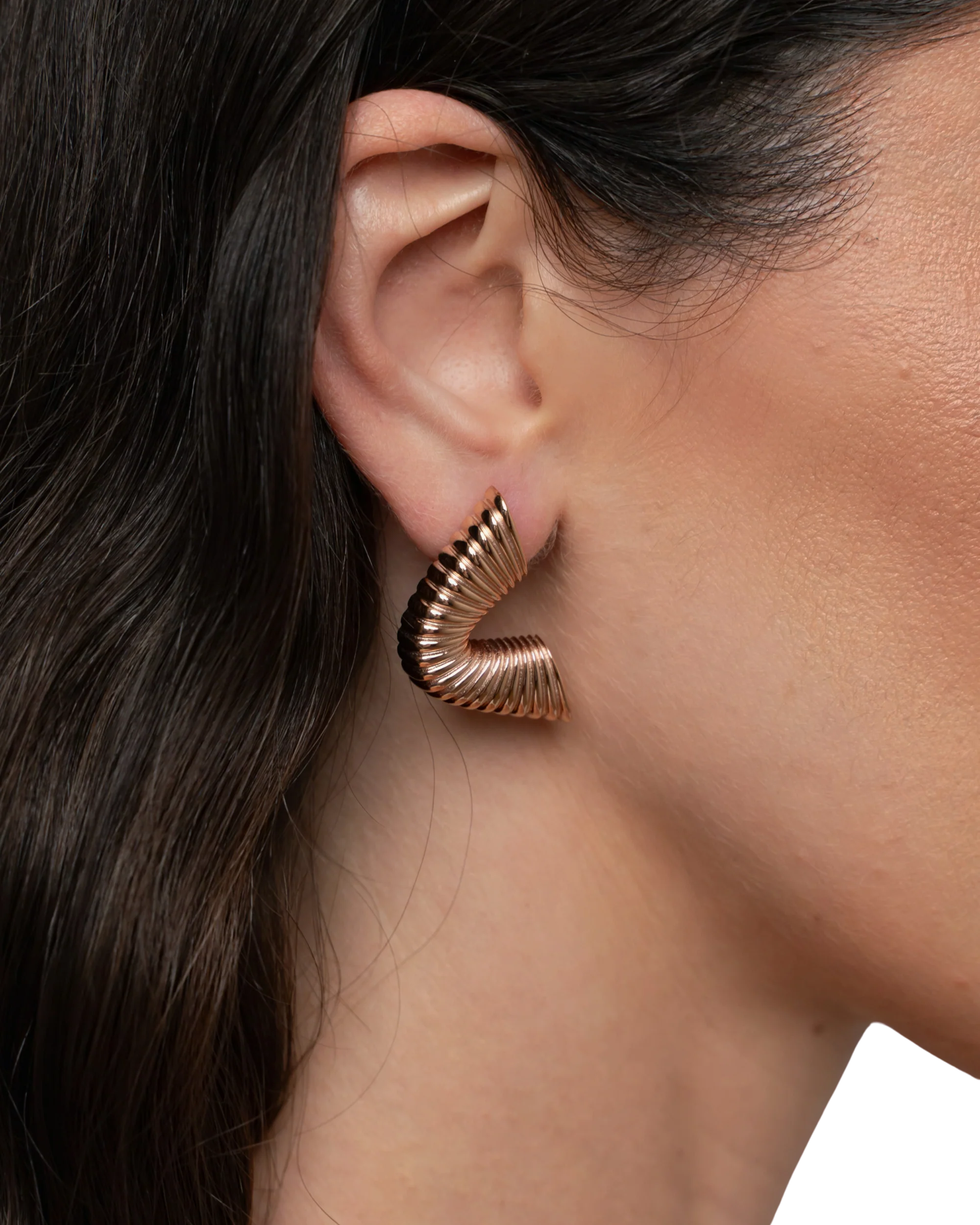 Ripple Earrings - Rose Gold - Image 4
