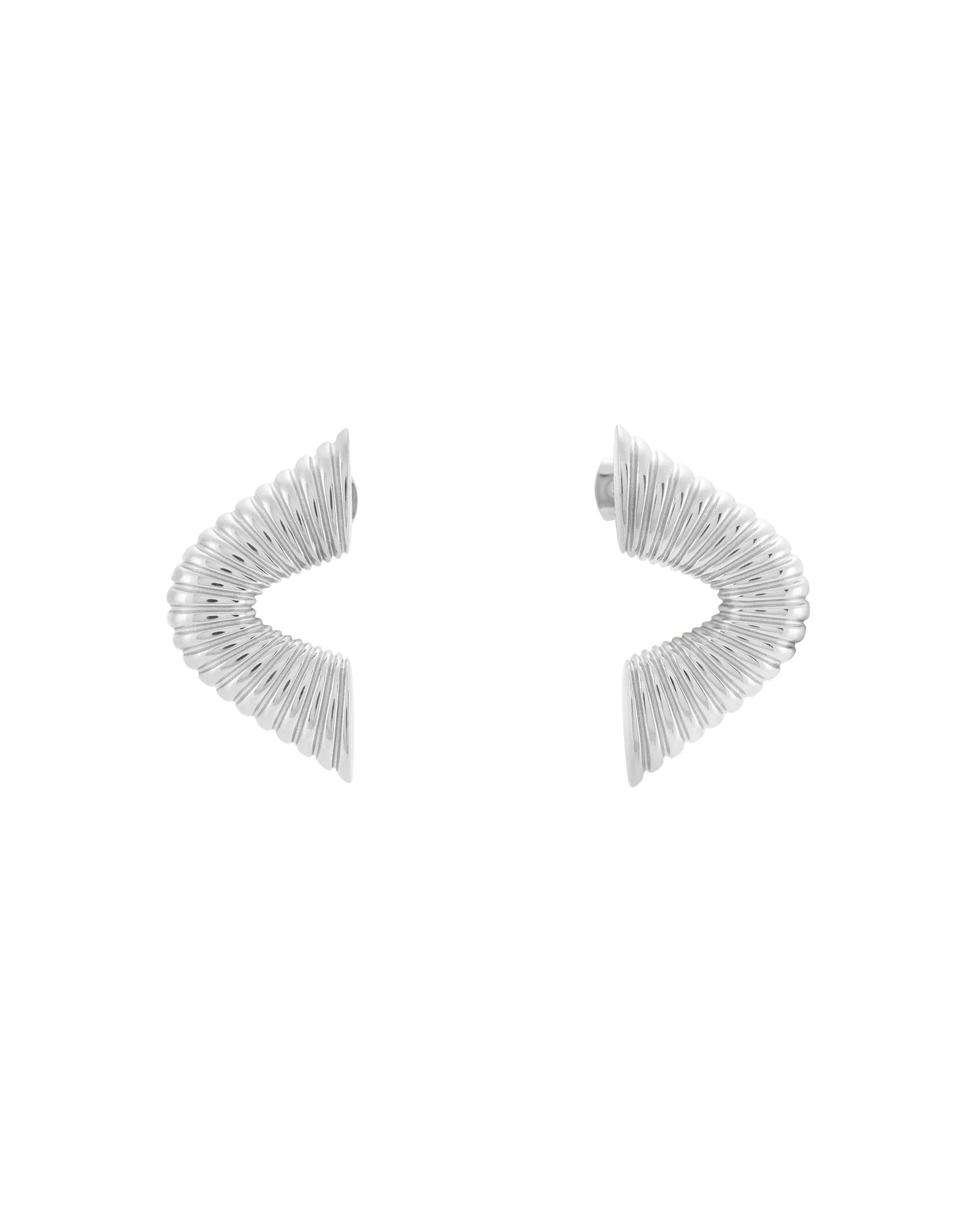 Ripple Earrings - Silver - Image 3
