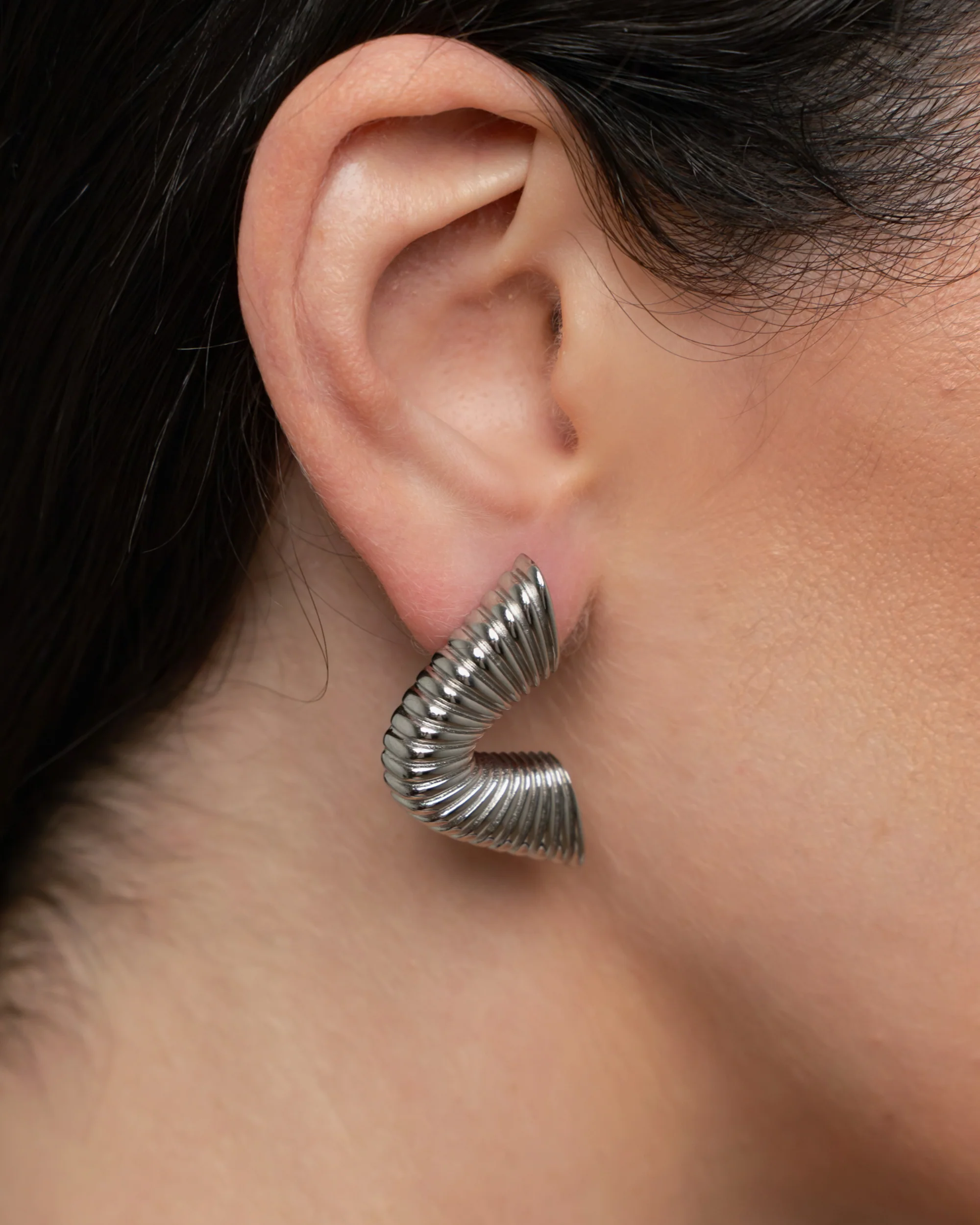 Ripple Earrings - Silver - Image 4