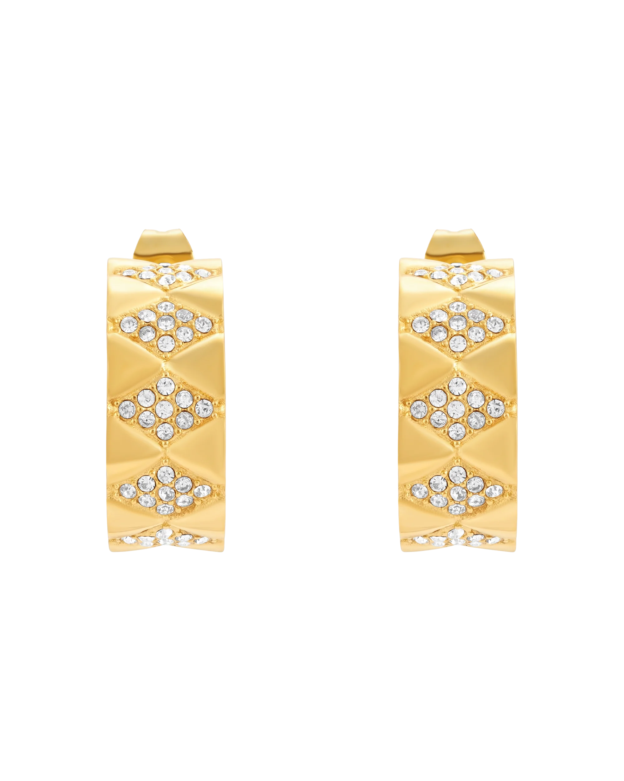 Signature Loop Jeweled Earrings - Gold - Image 3