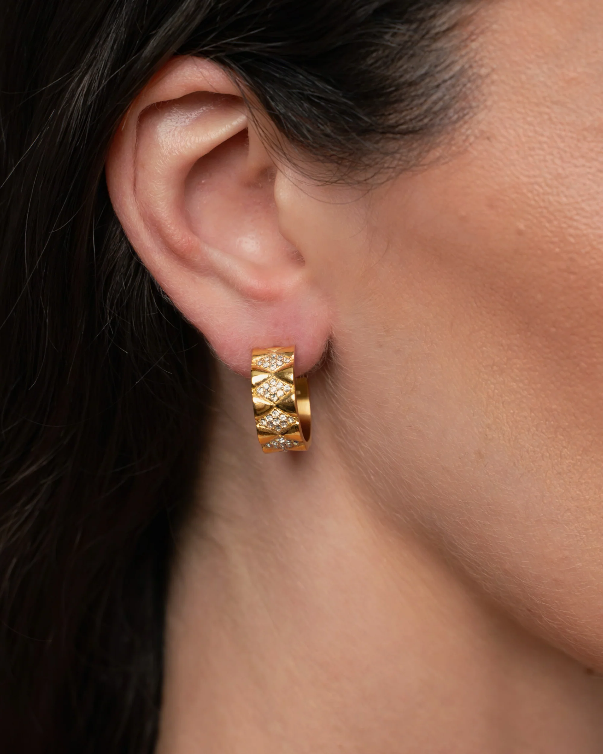 Signature Loop Jeweled Earrings - Gold - Image 4