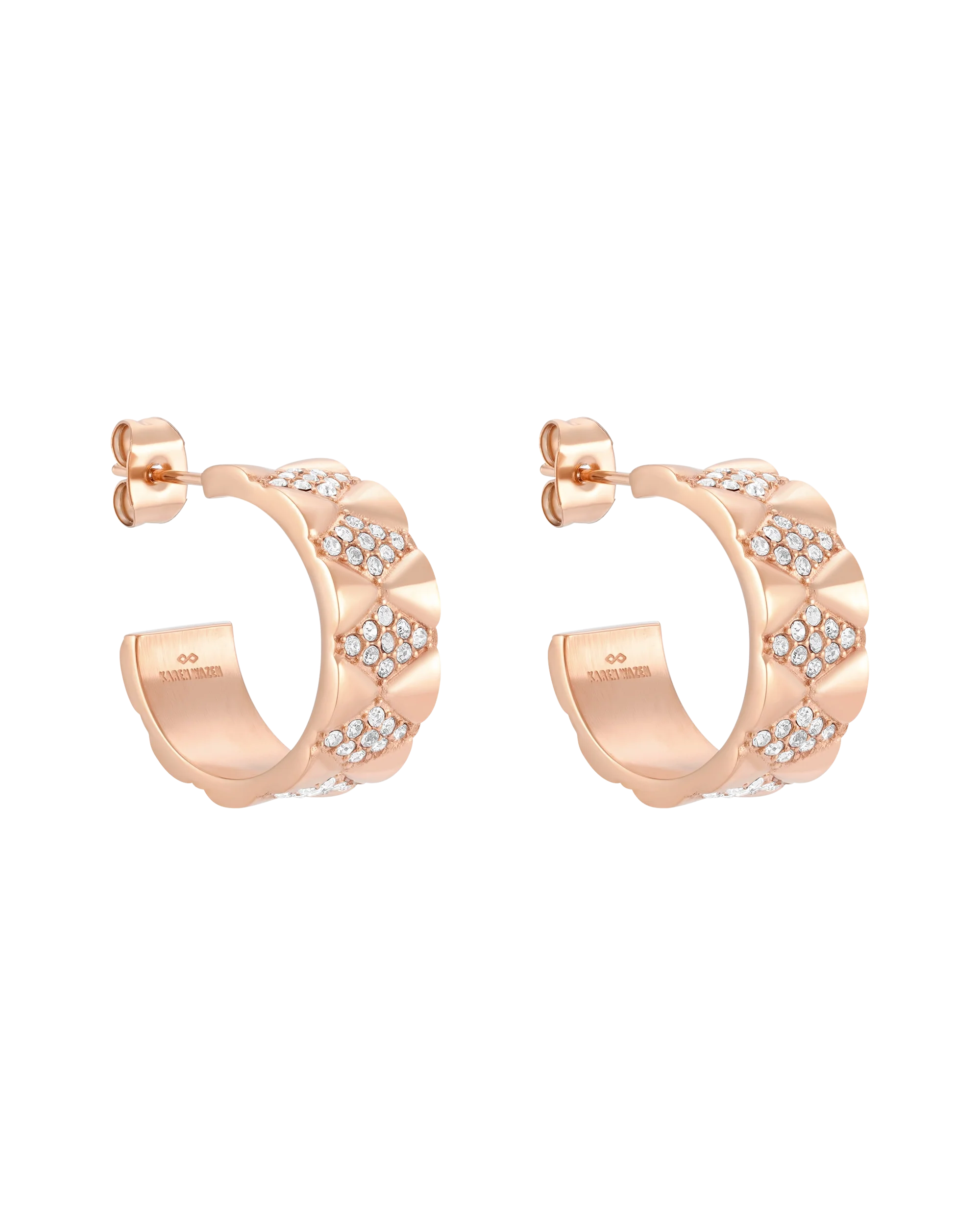 Signature Loop Jeweled Earrings - Rose Gold