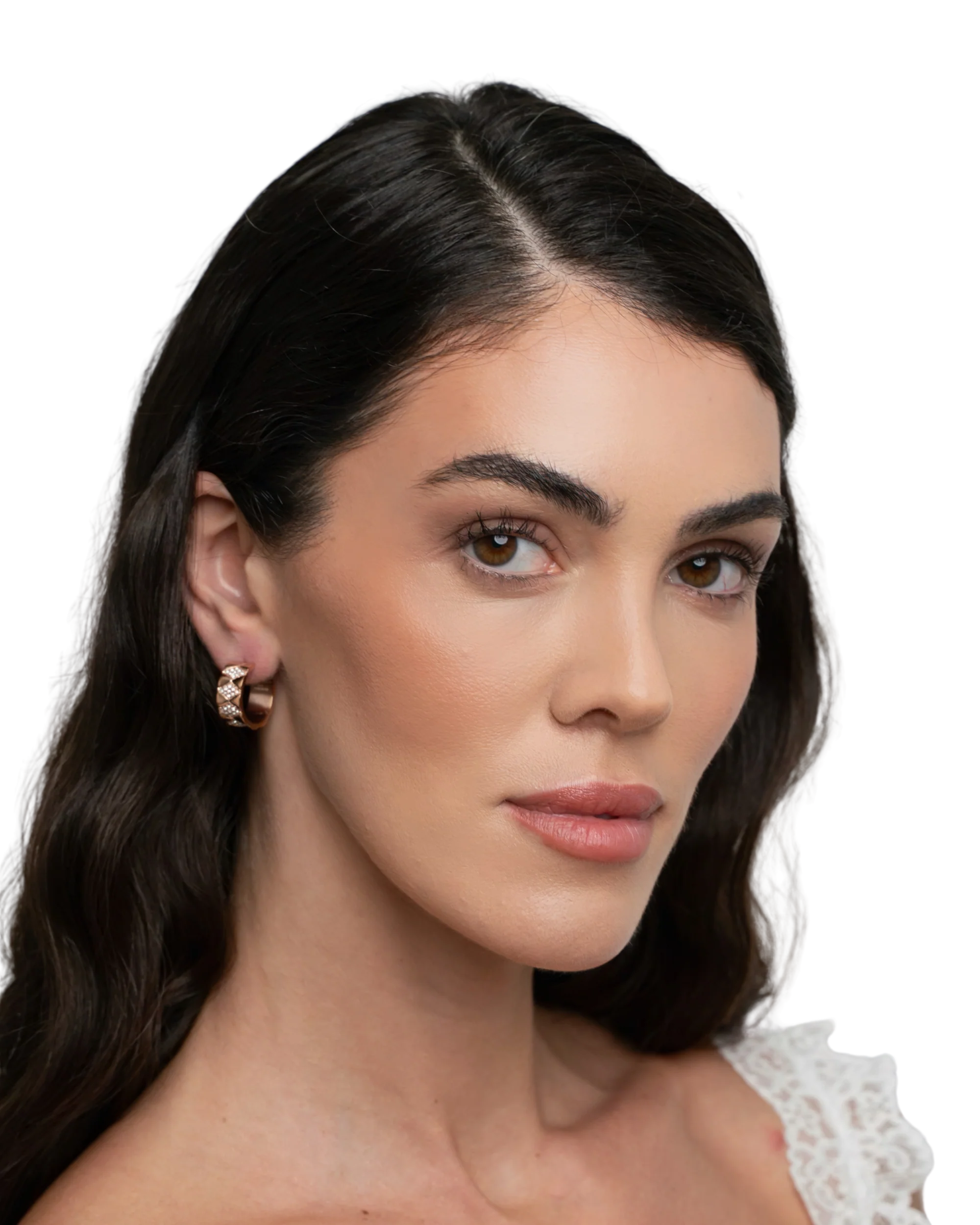 Signature Loop Jeweled Earrings - Rose Gold - Image 2