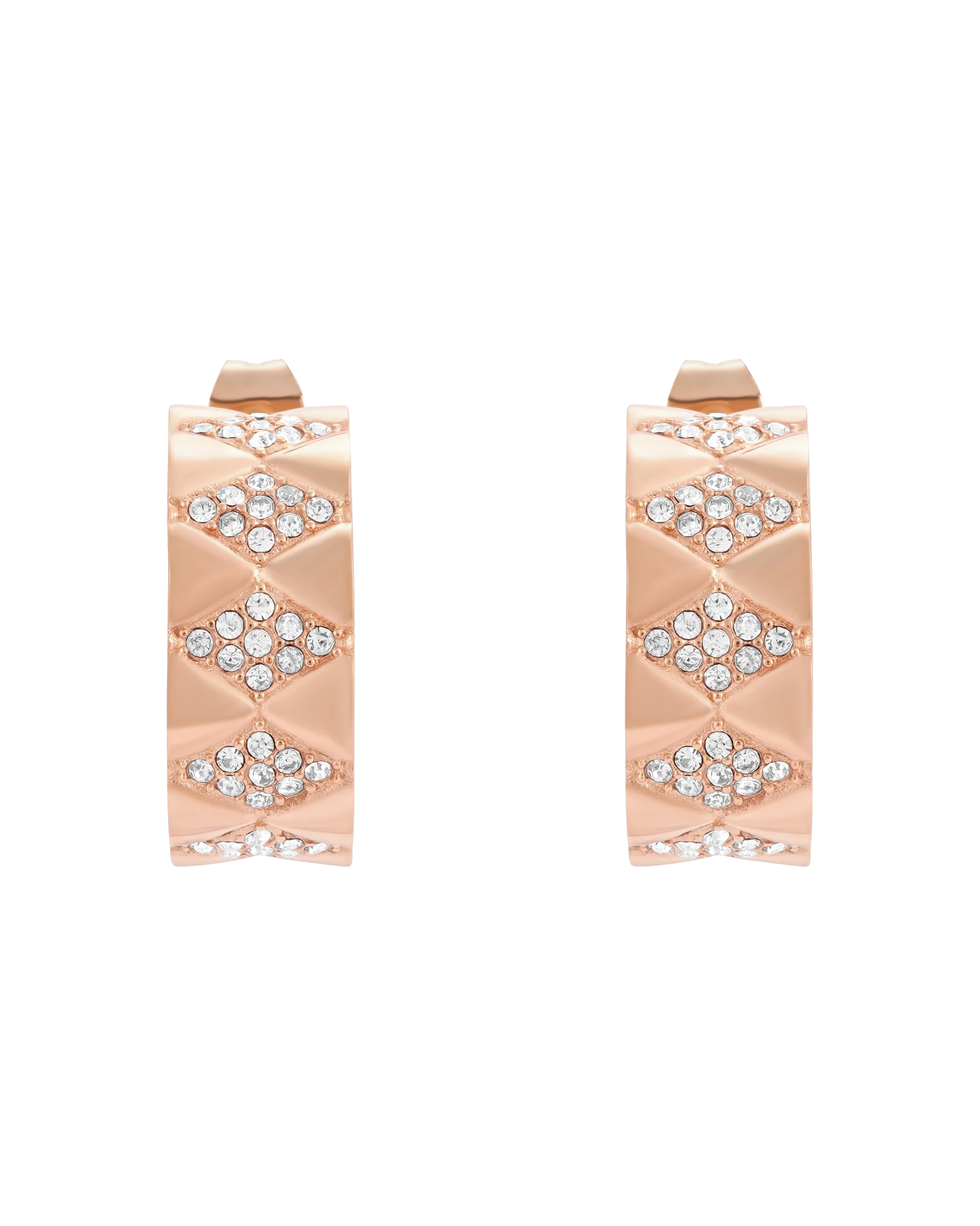 Signature Loop Jeweled Earrings - Rose Gold - Image 3