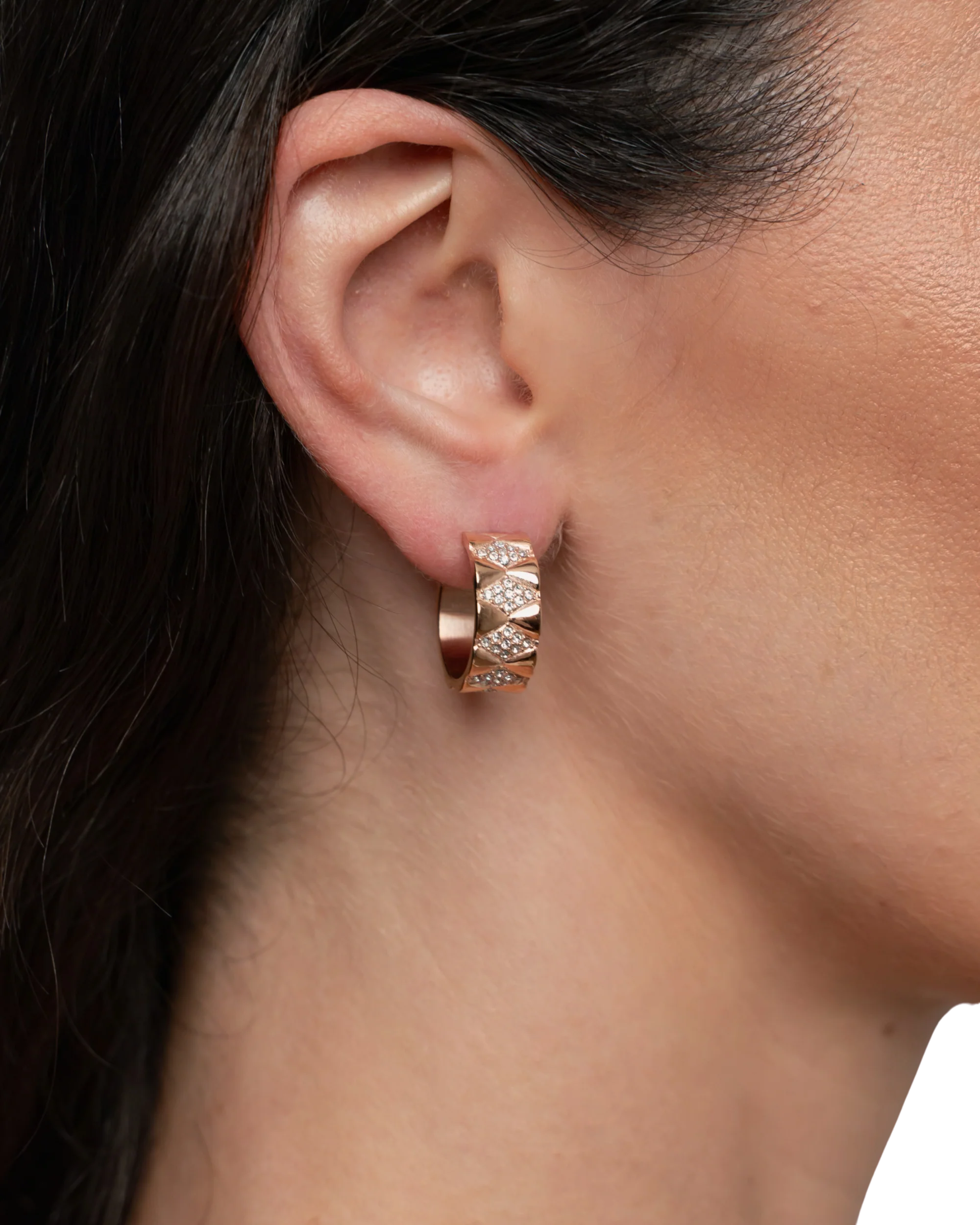 Signature Loop Jeweled Earrings - Rose Gold - Image 4