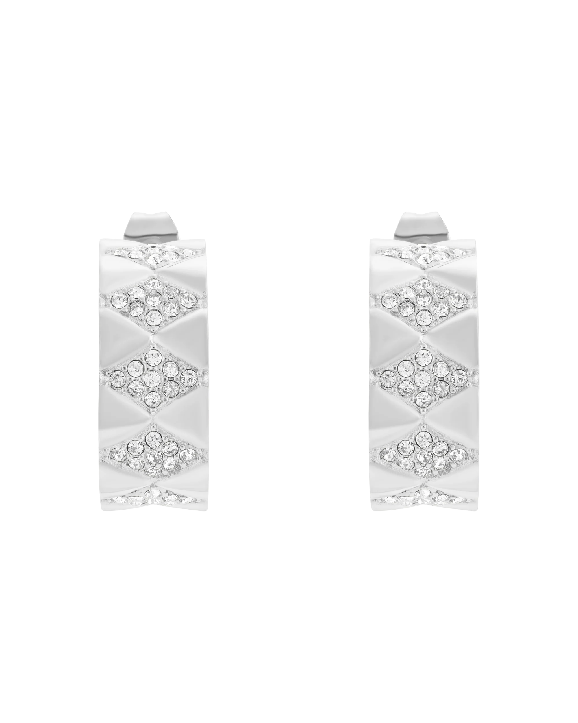 Signature Loop Jeweled Earrings - Silver - Image 3