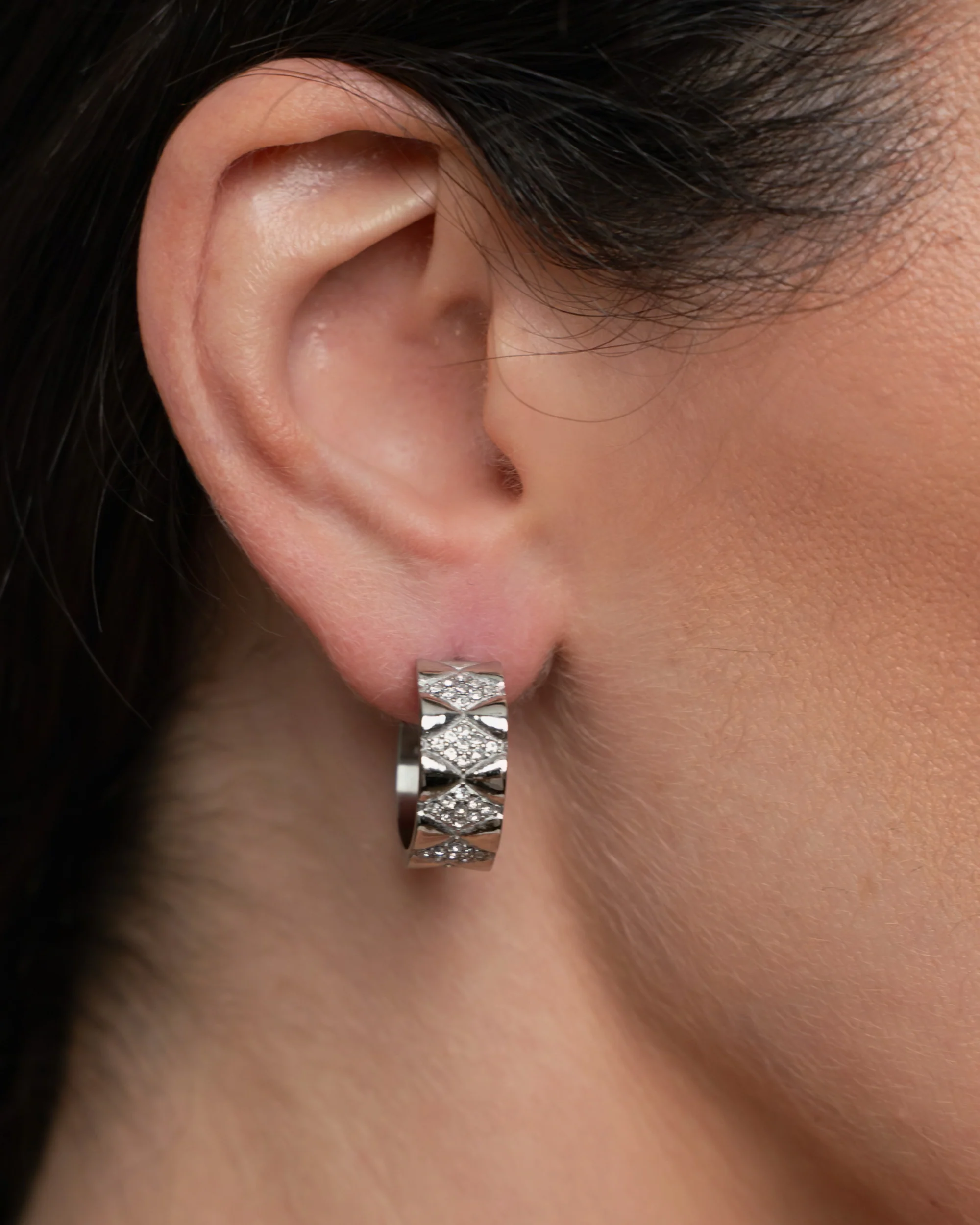 Signature Loop Jeweled Earrings - Silver - Image 4